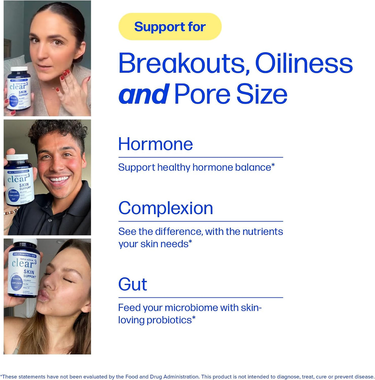 clarity³ — Triple-Action Skin Support with DIM, Probiotics & Zinc