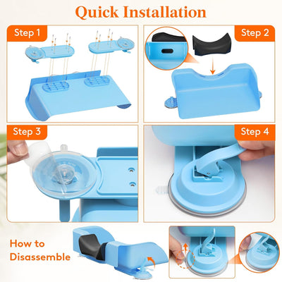 Quick installation: press the suction cups onto the counter and you are ready in seconds.