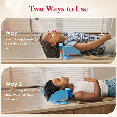 Two easy ways to use it on any sink or tub: they lie back, you rinse in minutes.