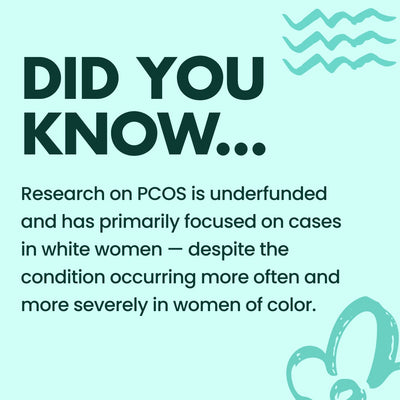 Did you know: research on PCOS is underfunded and has primarily focused on cases in white women, despite the condition occurring more often and more severely in women of colour