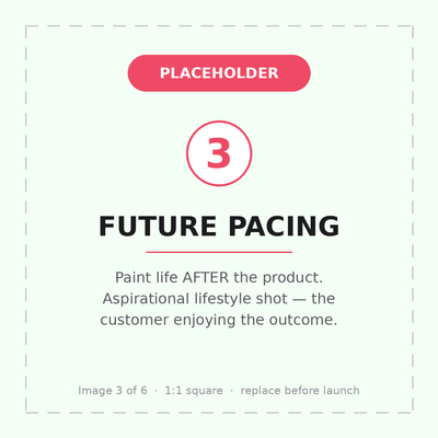 PLACEHOLDER 3 — Future pacing: life after the product