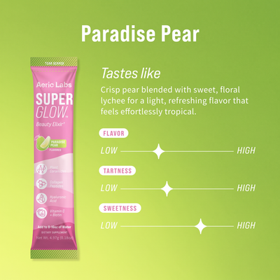 Paradise Pear flavour profile - crisp pear blended with floral lychee