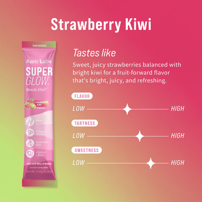Strawberry Kiwi flavour profile - sweet strawberry balanced with bright kiwi
